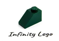 20 LEGO Dark Green Slope Brick 1 x 2 (3040) - 20 Pieces