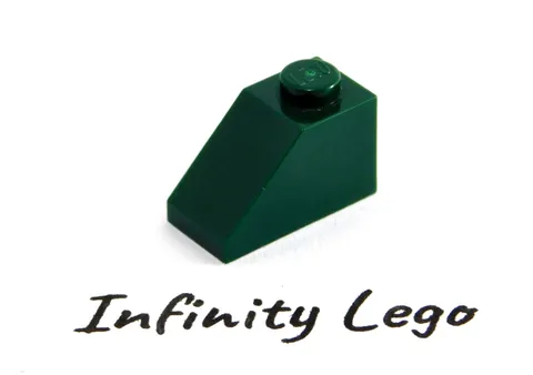 20 LEGO Dark Green Slope Brick 1 x 2 (3040) - 20 Pieces