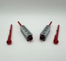 LEGO Projectile Launcher 1 x 4 Spring Shooter 15301c01 x2 with 4 Missiles 15303