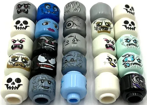 Lego 25 New Alien Monster Minifigure Heads Parts