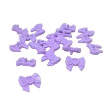 20 NEW LEGO Friends Accessories Hair Decoration, Bow with Heart lavender