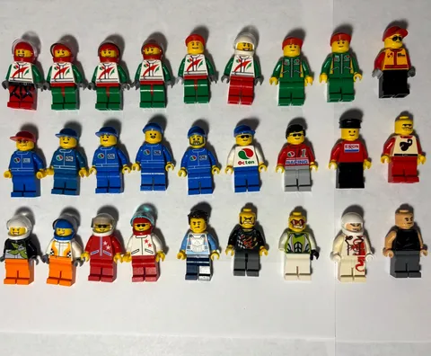 HUGE LEGO Racing Minifigure Lot Of 27! Exxon Vintage, Speed Champs, Octan + MORE