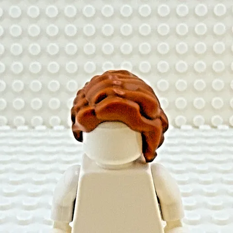 LEGO Minifigure Hair - Dark Orange - Wavy, Right Part, Loose Braid in Back