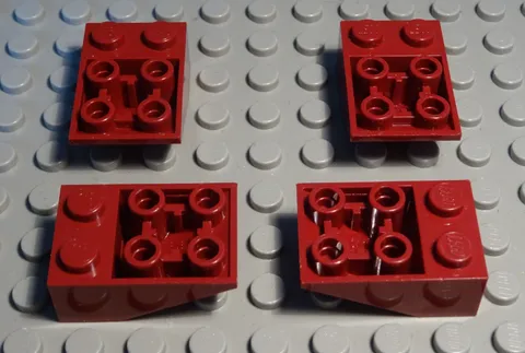 Lego Brick Slant 2x3 Negative Dark Red 4 Pieces