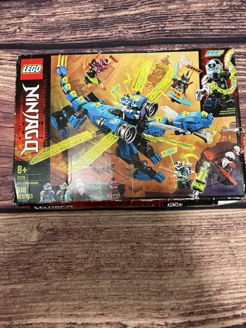New Lego Ninjago Jay’s Cyber Dragon, 71711, 518 Pieces, Sealed But Damaged Box