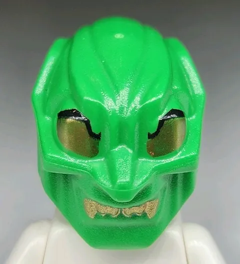 NEW LEGO® Bright Green Minifigure Mask Headgear Gold Eyes Green Goblin Part