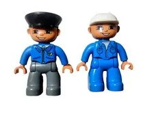 2 Lot Lego Duplo Train Conductor &  Construction Worker Figure Figures ONLY 