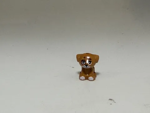 LEGO-Dog, Mini Doll Style, Puppy, Standing, Small with Black Eyes, Nose