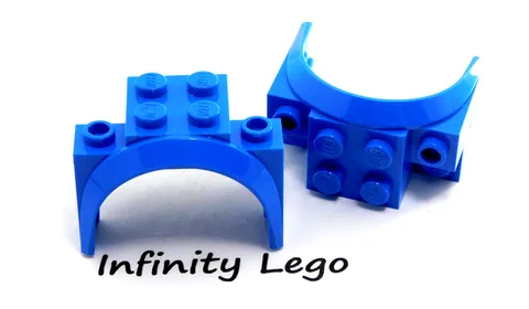 2 LEGO Blue Vehicle Tall Mudguard 2x4x2.3 Wheel Arch Car (18974) - 2 Pieces