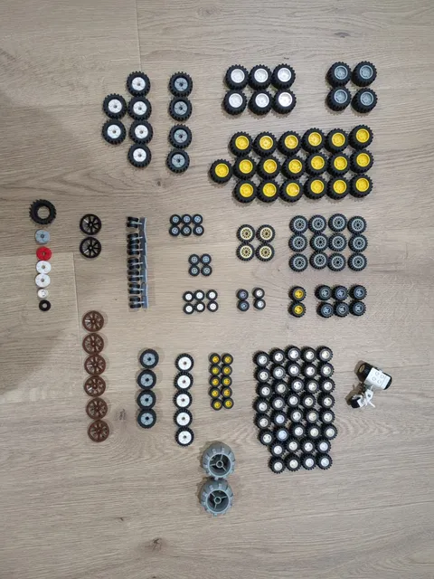 LEGO Bulk WHEELS LOT 1.3 lb Tires & Car Rims, 155 Wheels, See Pictures