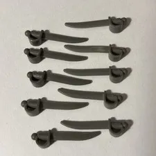 (10)LEGO Part 2530 DARK  GRAY MINIFIGURE WEAPON CUTLASS SWORD PIRATES VTG