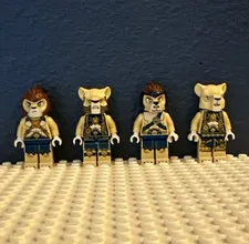 LEGO Legends of Chima Minifigure Lot of 4; Lion Tribe Animal Head Figures