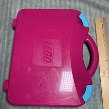 LEGO Pink Hard Carrying Case with Dividers Empty  2012 Case Black Turquoise Box