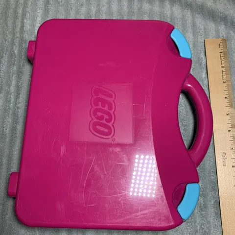 LEGO Pink Hard Carrying Case with Dividers Empty  2012 Case Black Turquoise Box