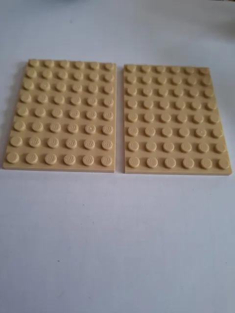 Ne 268 2x Lego Plate 6x8.  3036 Beige