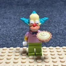 LEGO Krusty the Clown Minifigure with Pie The Simpsons Series