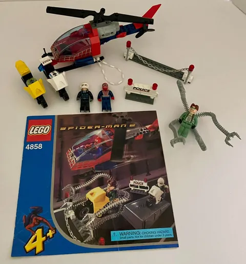 RARE LEGO 4858 SPIDER-MAN Doc Ock's Crime Spree Complete Set w/Manual - No Box