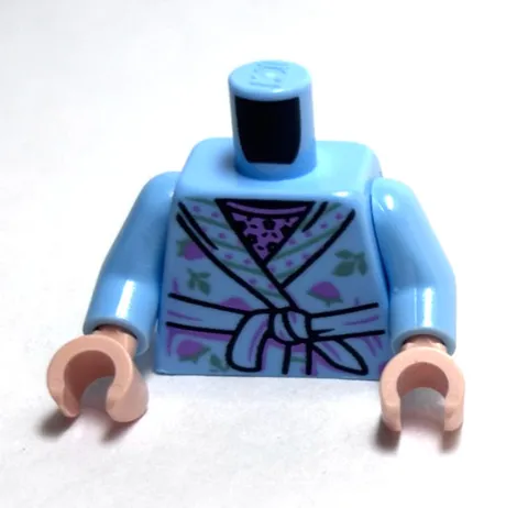 Lego - Minifigure Torso - Blue Robe, Pink Flowers, Light Skin