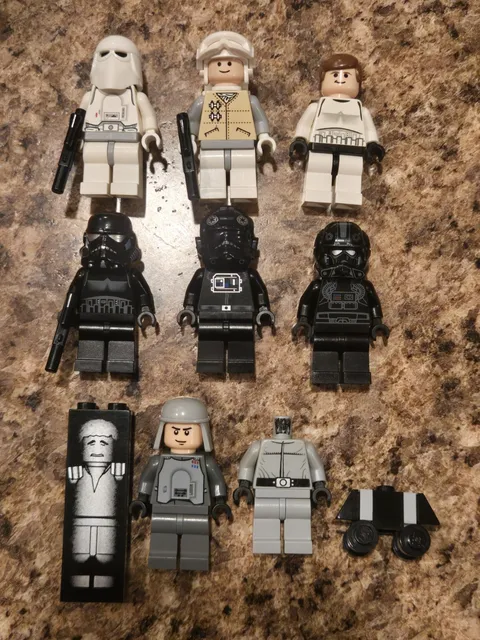LEGO Star Wars Vintage Trooper Minifigure Lot, Imperial Pilot, Han Solo, Empire