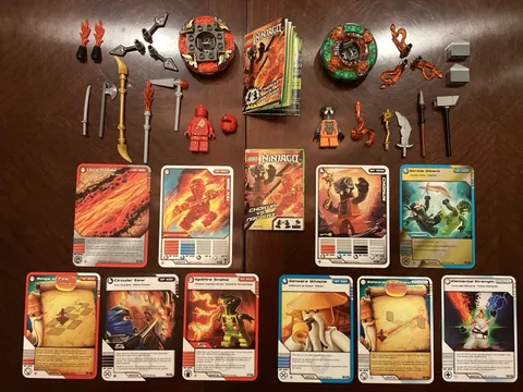 LEGO Ninjago 9591 NRG KAI vs CHOKUN Spinners Weapon Pack 100% Complete w Cards
