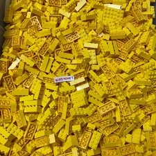 LEGO 100 2x4 Bricks Yellow - Bulk Parts Pieces MOC CITY Building 3001