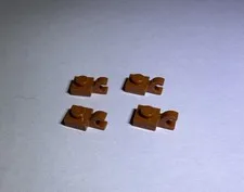 Lego Lot Of 4 Dark Orange 1x1 Plate W Holder Vertical Holders New City Arm