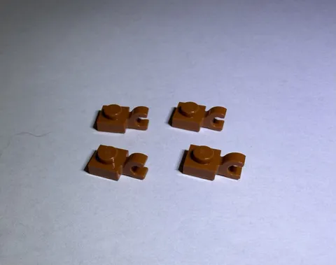 Lego Lot Of 4 Dark Orange 1x1 Plate W Holder Vertical Holders New City Arm