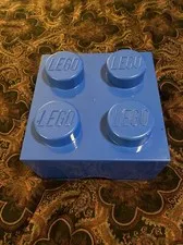 LEGO Hard Plastic Stackable Storage Brick Container Blue Drawer 10x10x8