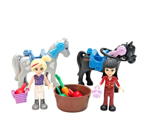LEGO Friends Horse Show Lot Horses Riders Minidolls Ribbons Equestrian Gear