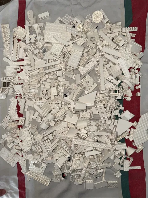 Lot Of 2 LBS Lego White Parts Pieces Bricks Base Plates