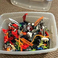 LEGO BIONICLE Bulk Mixed Lot Parts & Pieces, Multicolor Storage Box LOWEST PRICE