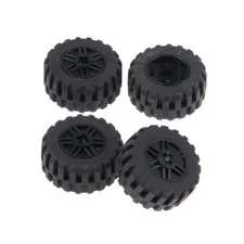 4x LEGO Wheel Rim 30.4x14 Black 18x14 Black Axle Hole 92402 55982c05