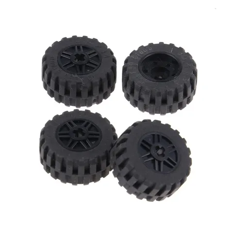 4x LEGO Wheel Rim 30.4x14 Black 18x14 Black Axle Hole 92402 55982c05