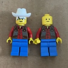 LEGO Minifigure Cowboy from Sheriff's Lock-Up Lot Of 2