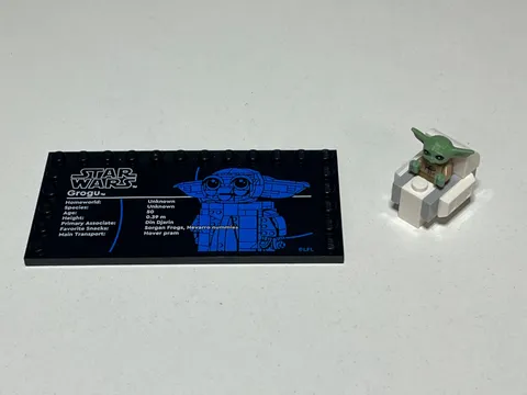 LEGO Star Wars 75403 Grogu with Hover Pram, Display Plaque & Stand – Used