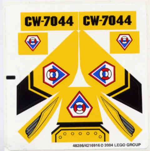 new LEGO Sticker Sheet from Rescue Chopper set 7044