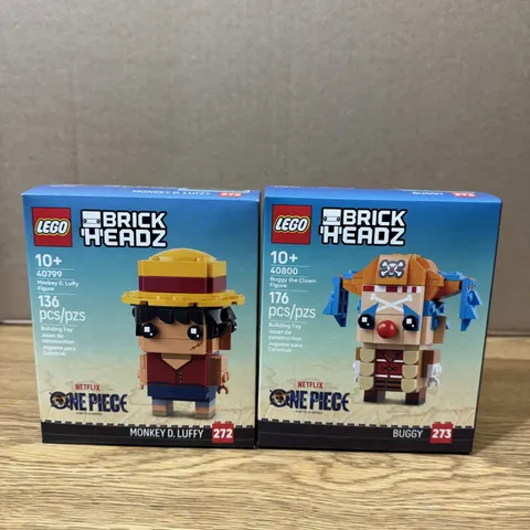 Lego BrickHeadz One Piece Monkey D Luffy 40799 & 40800 Buggy the Clown BOTH NEW