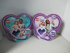 2LEGO Friends Lot or  Emma #41355 Stephanie #41356  Heart Box Building Kit   NEW