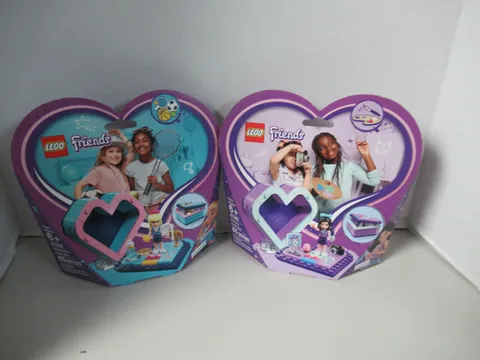 2LEGO Friends Lot or  Emma #41355 Stephanie #41356  Heart Box Building Kit   NEW