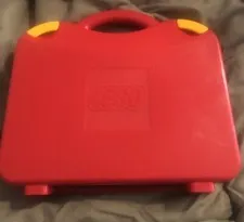 LEGO Red Yellow Plastic Carrying Case Storage Box W Dividers 2012 Lot Bricks