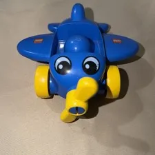 Lego Primo Vehicle Blue Airplane Yellow Propellor & Wheels 2071 My First Plane