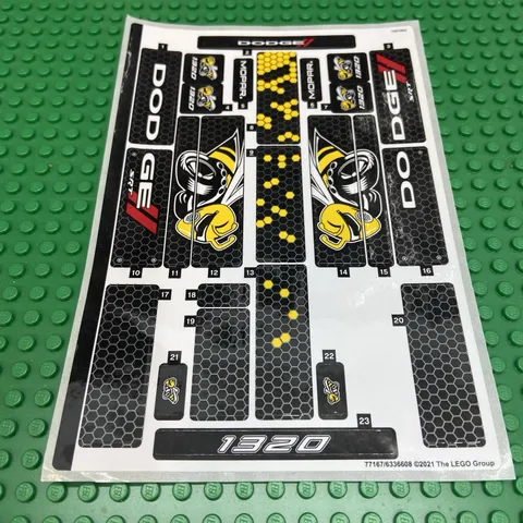 LEGO Sticker Sheet for Set 76904 Dodge Dragster Sheet #1 New Authentic Decals
