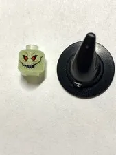 LEGO Batman Scarecrow Minifigure HEAD and HAT ONLY Glow-in-the-Dark Piece