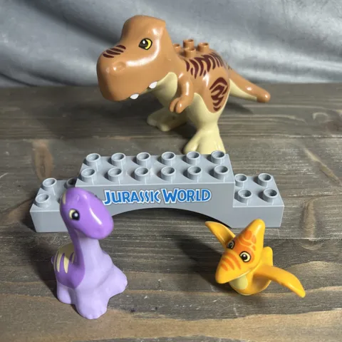 Lego Duplo Jurassic Park World T-Rex Tyrannosaurus Rex Dinosaur Lot w/ 3 Dinos