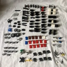 LEGO Mixed Lot Vehicles Wheels Tires Steering Axels Gear Shifts Propellers