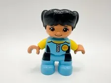 Lego Duplo Figure Girl, Blue/Yellow Diving Suit, Diver