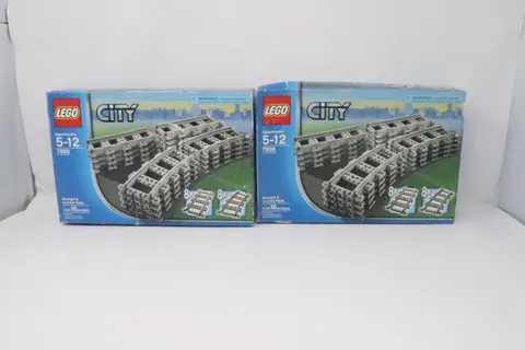 Lot of 2 Lego 7896 Straight & Curved Rails 16 Pcs. Per Box (32 Total) New Sealed