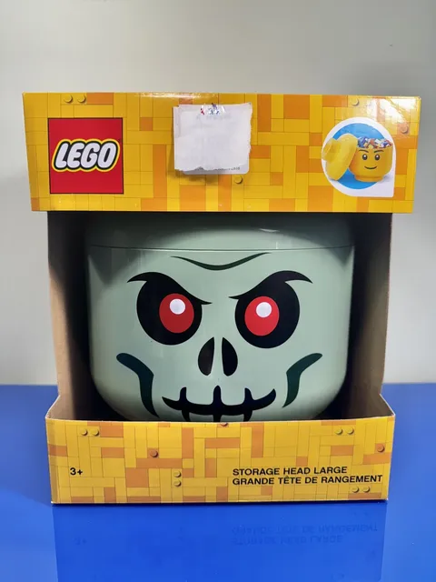 LEGO Green Skeleton Zombie Large Storage Head Container Halloween Decor