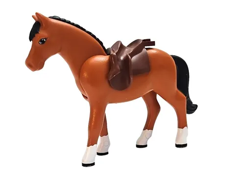 LEGO Belville Horse Dark Orange Saddle Black Mane Tail Jumping Figure
