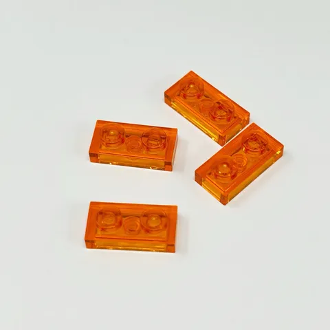 3023 LEGO Parts Plate 1x2 TRANSPARENT ORANGE (4)